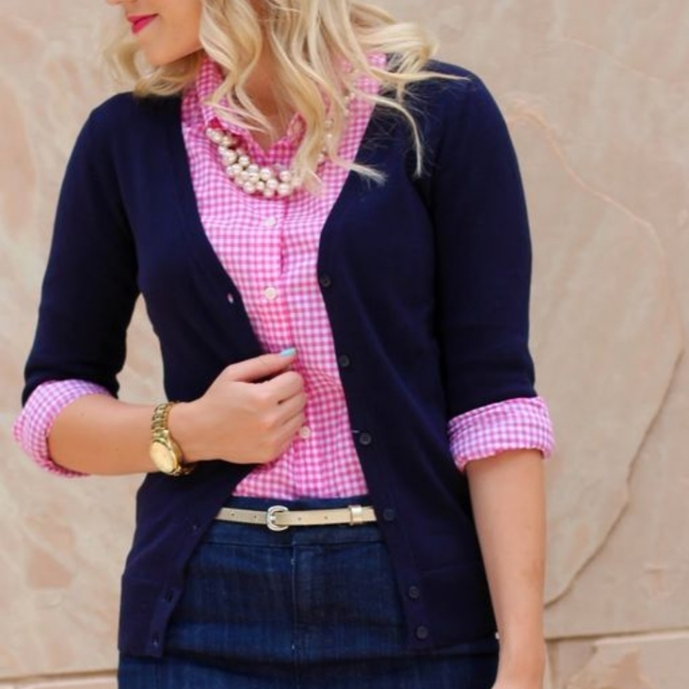 Pink Gingham Button Down Collared Shirt - image 2